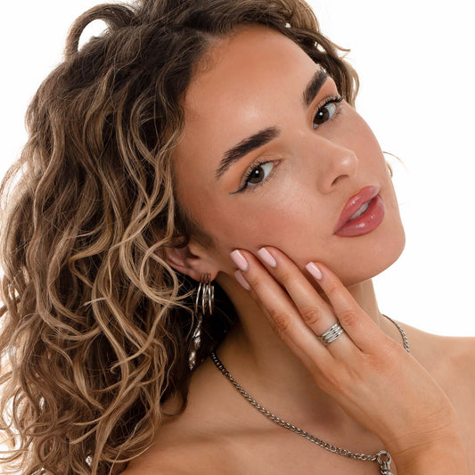 Multilayer earring silver