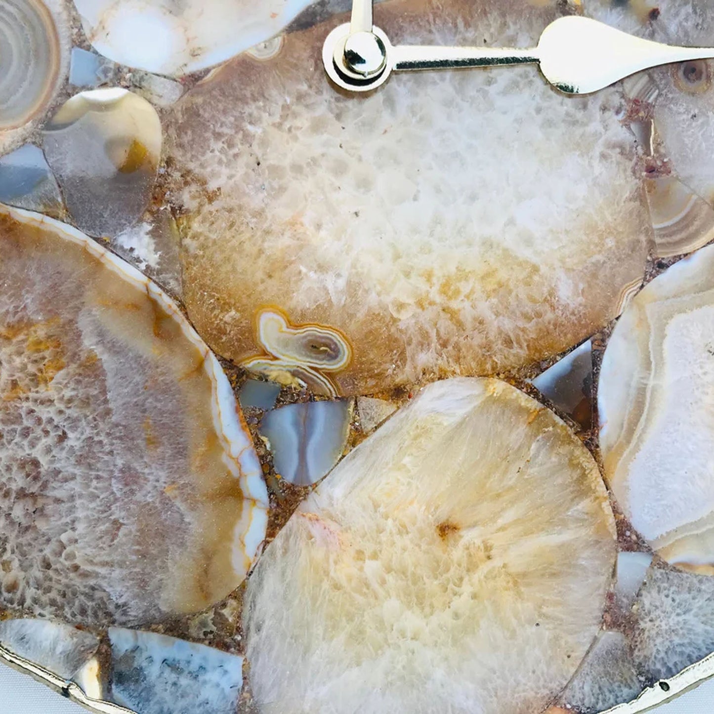 Large Brown Agate Wall Clock/Personalised Momento