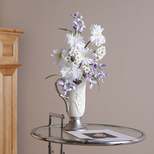 French Embossed Ceramic Vase