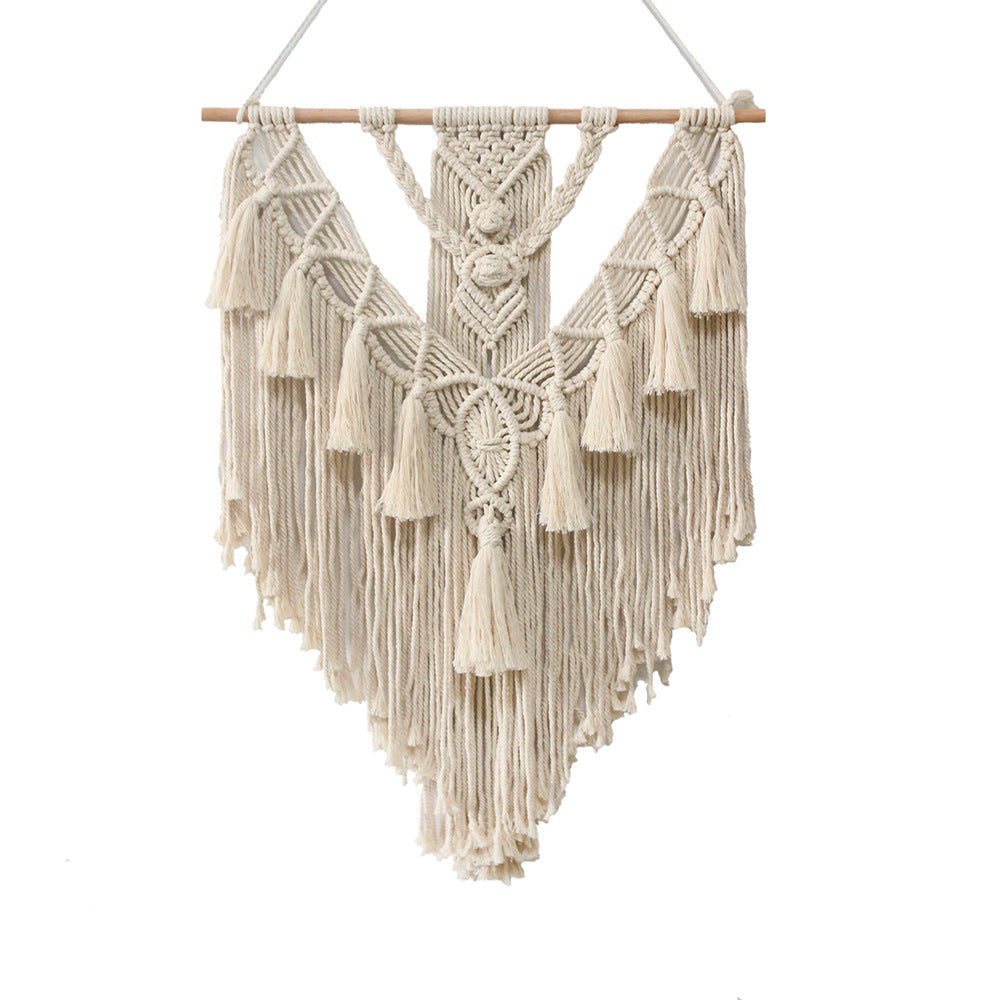 Boho Macrame Wall Hanging – Handwoven Cotton Tapestry