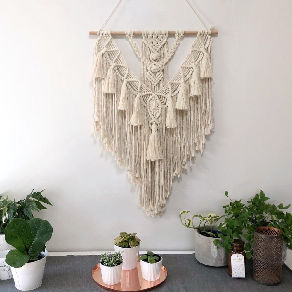 Boho Macrame Wall Hanging – Handwoven Cotton Tapestry