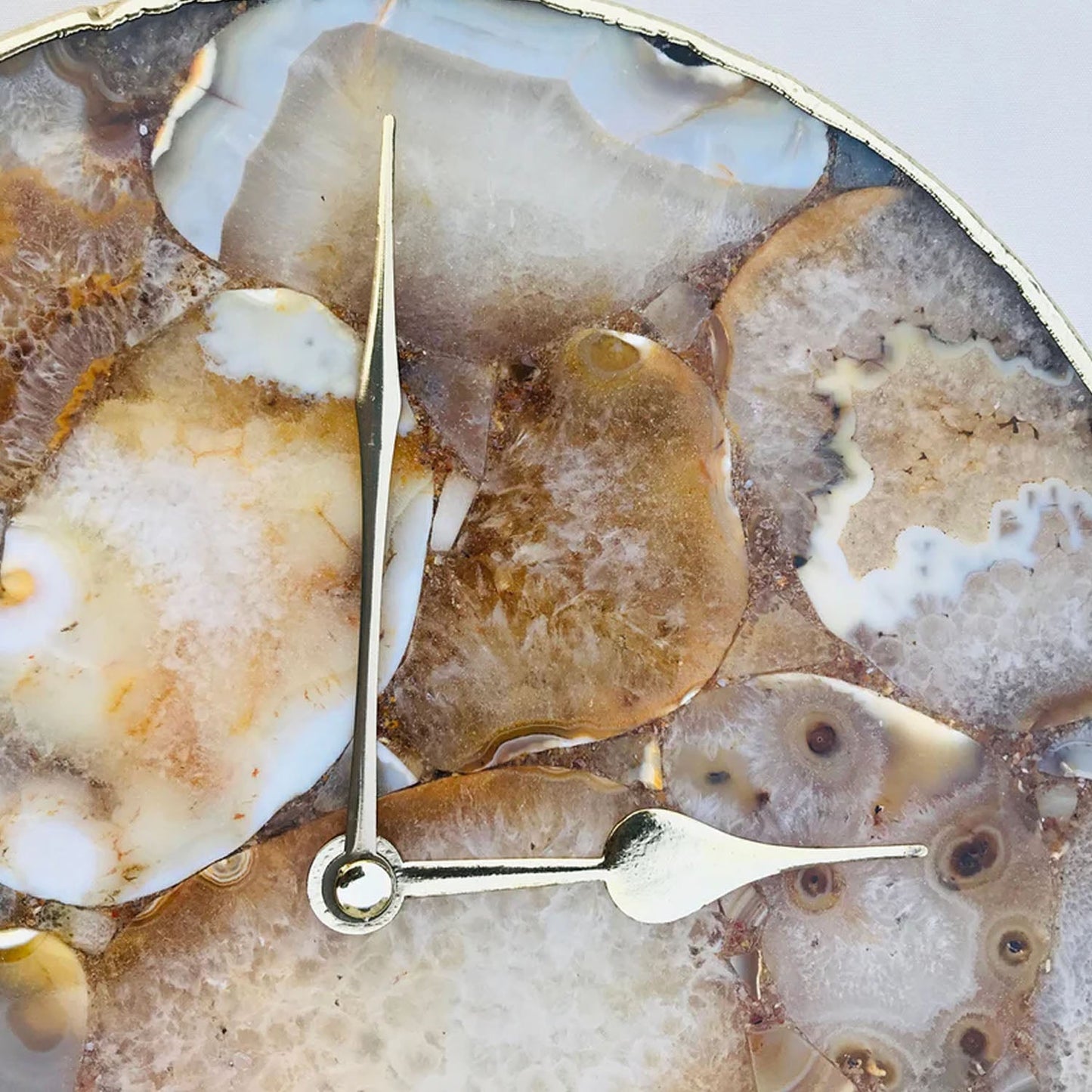 Large Brown Agate Wall Clock/Personalised Momento