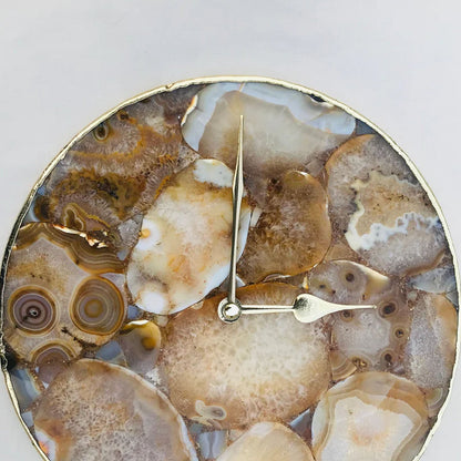 Large Brown Agate Wall Clock/Personalised Momento