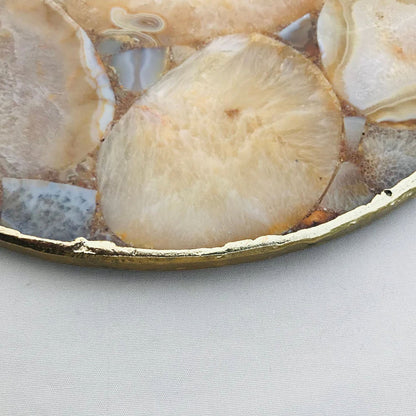 Large Brown Agate Wall Clock/Personalised Momento