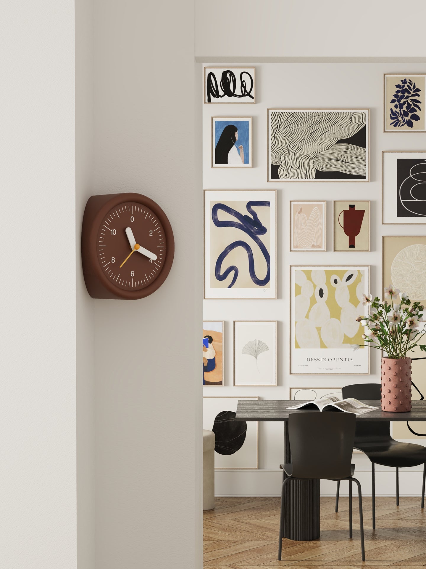 Brown Corner Clock