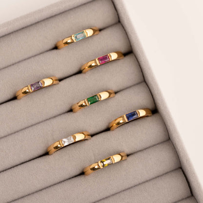 Birthstone ring gold