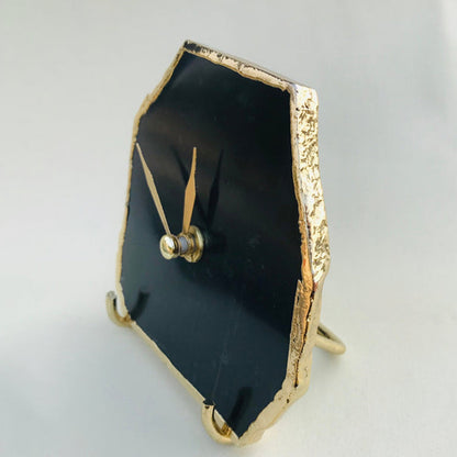 Black Agate Desk/wall Clock/Personalised Momento