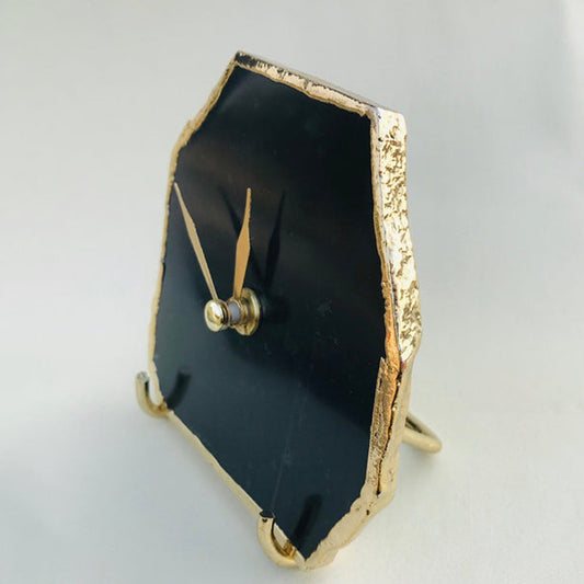 Black Agate Desk/wall Clock/Personalised Momento