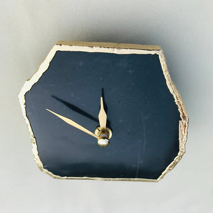 Black Agate Desk/wall Clock/Personalised Momento