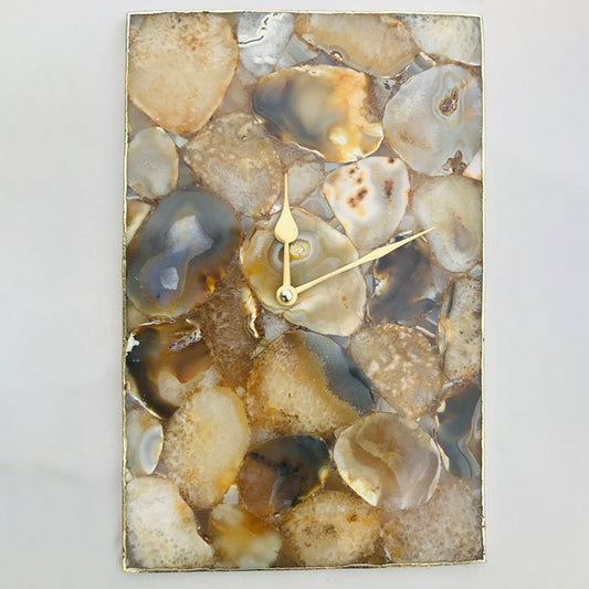 Brown Crystal Agate Large Wall Clock/Personalised Momento