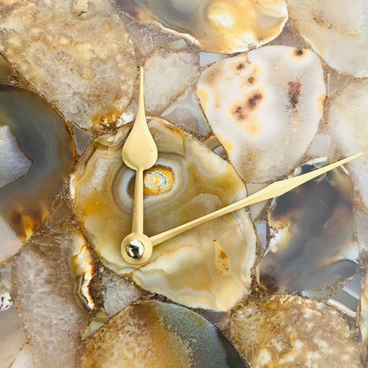 Brown Crystal Agate Large Wall Clock/Personalised Momento