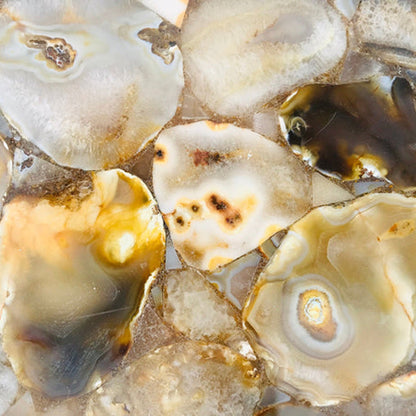 Brown Crystal Agate Large Wall Clock/Personalised Momento