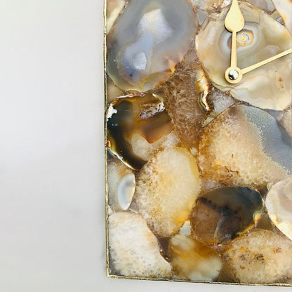 Brown Crystal Agate Large Wall Clock/Personalised Momento
