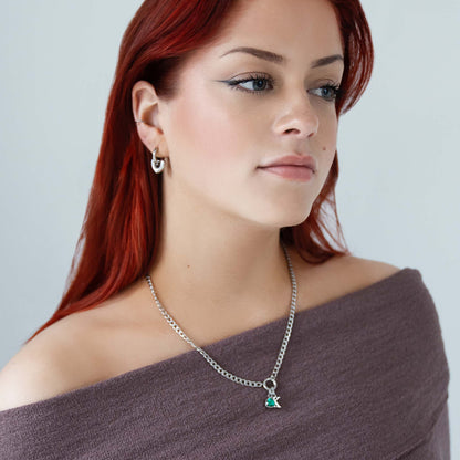 Bubble heart earring silver