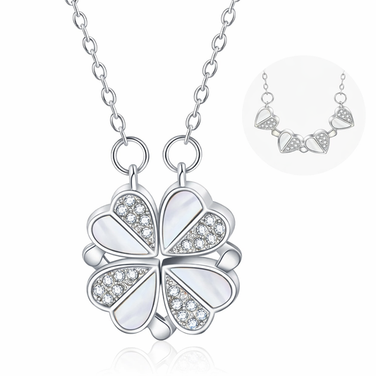 Lucky Clover Necklace – Four Leaf Zirconia Pendant Gift for Her