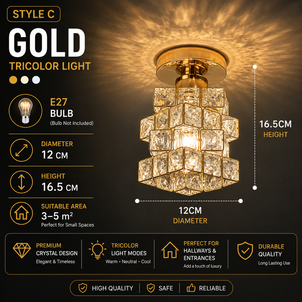 Creative Personalized Crystal Ceiling Light Hallway Light Balcony Flush Mount Light