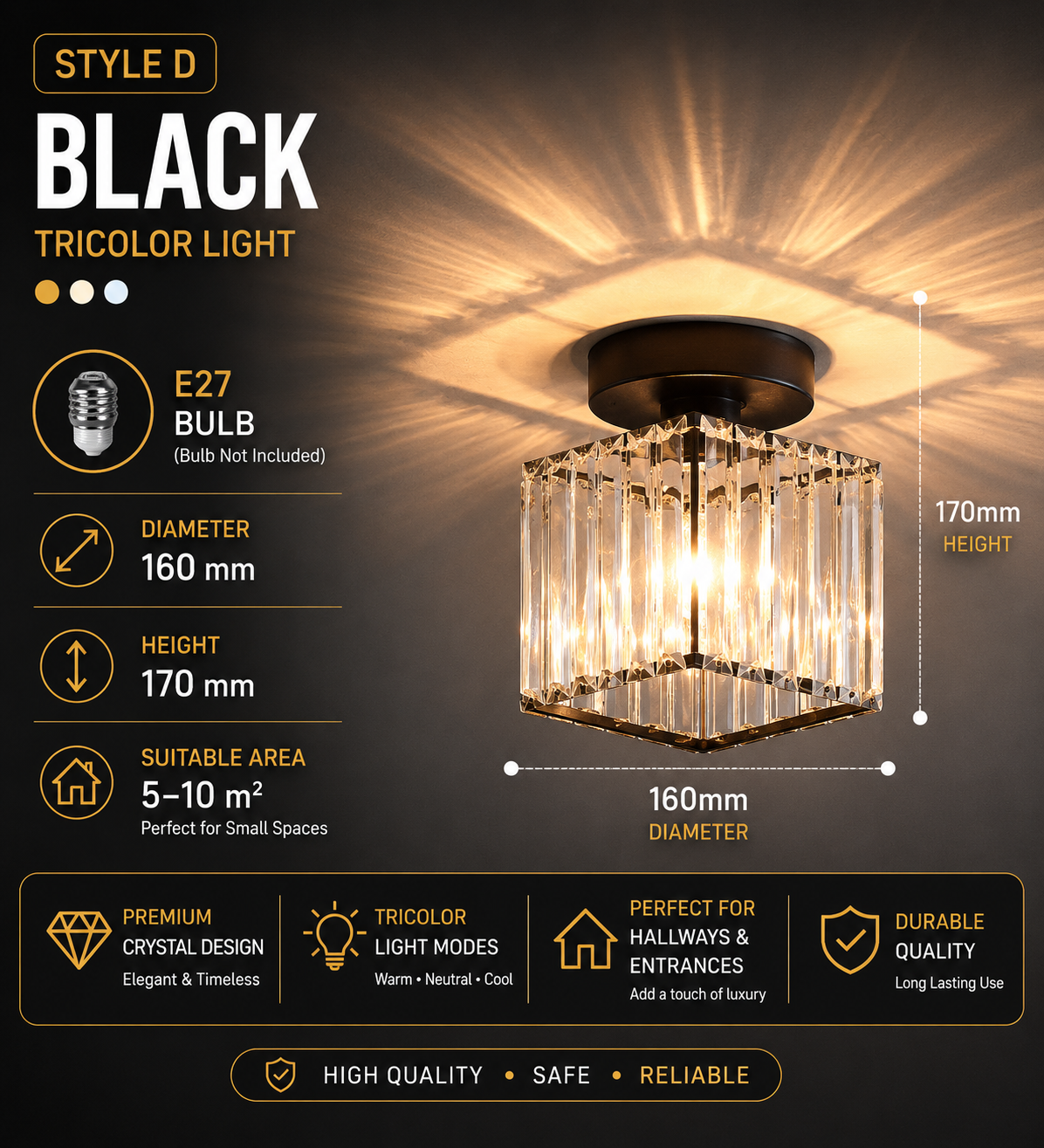 Creative Personalized Crystal Ceiling Light Hallway Light Balcony Flush Mount Light