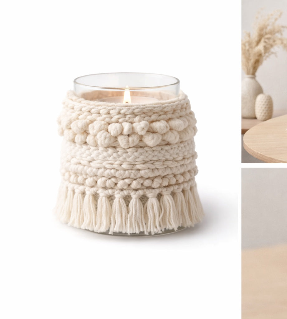 Boho Decorative Candle Holder – Minimal Neutral Design