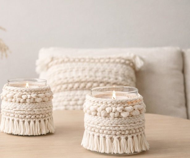 Boho Decorative Candle Holder – Minimal Neutral Design