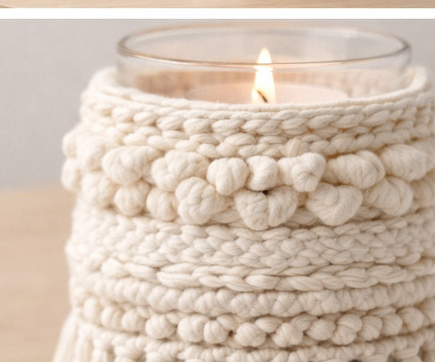 Boho Decorative Candle Holder – Minimal Neutral Design