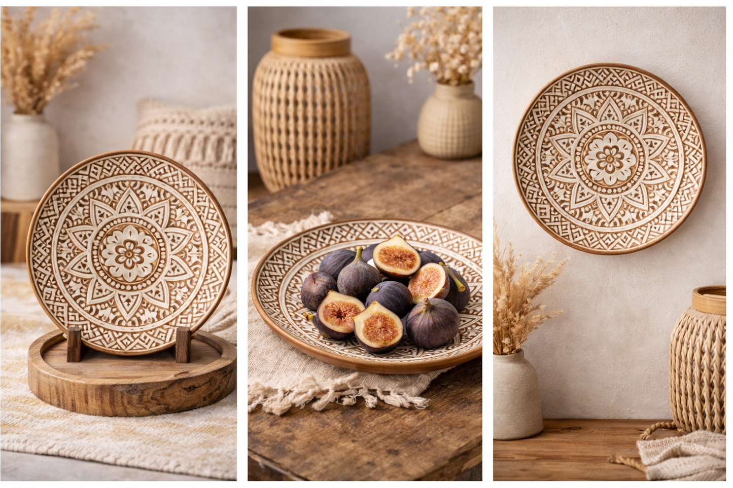 Handmade Boho Decorative Ceramic Plate