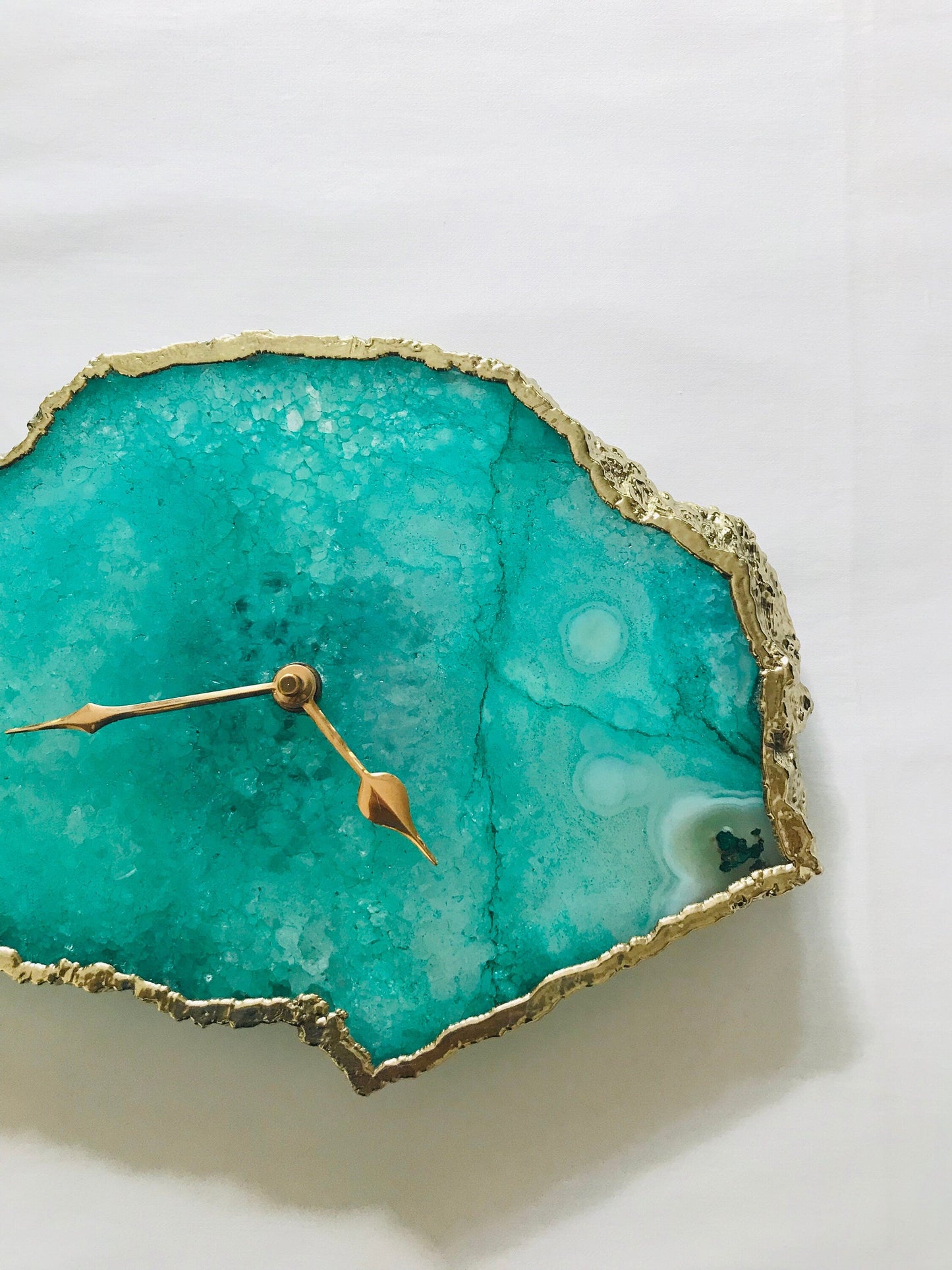 Aqua Agate Large  Wall Clock/Desk Clock/Personalised Momento
