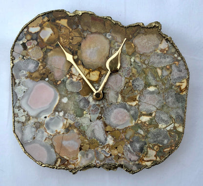 Conglomerate Quartz Large Wall/Desk Clock/Personalised Momento