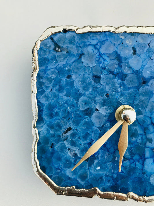 Blue Agate Desk/Wall Clock/Personalised Momento