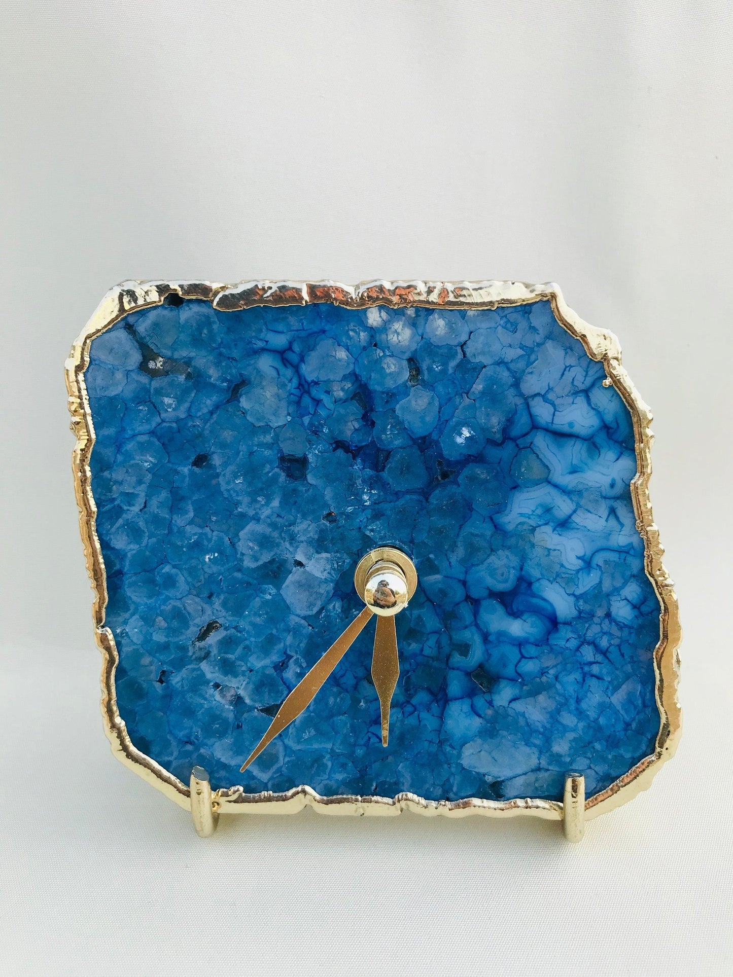 Blue Agate Desk/Wall Clock/Personalised Momento
