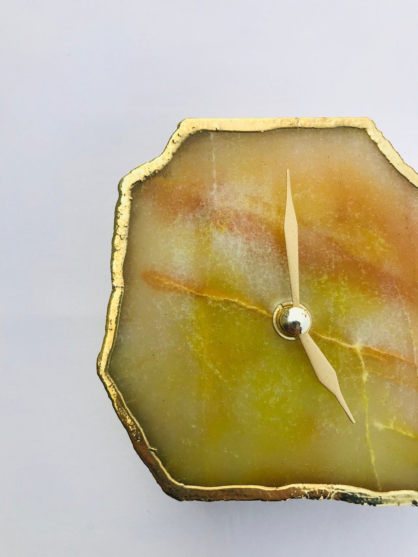 Mustard Agate Aventurine Desk/Wall Clock/Personalised Momento