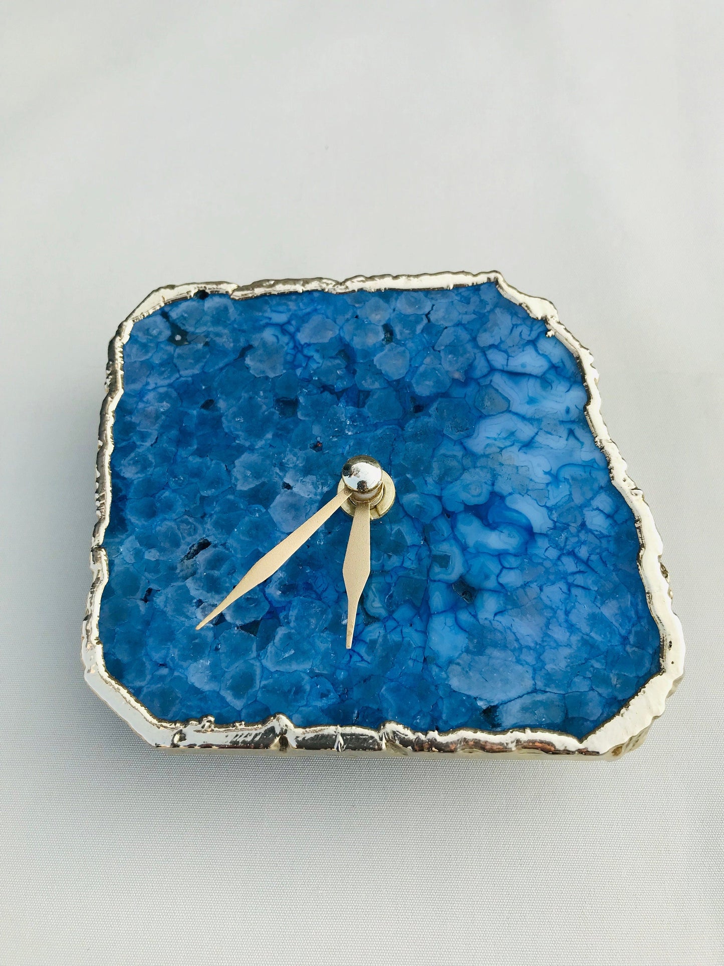Blue Agate Desk/Wall Clock/Personalised Momento