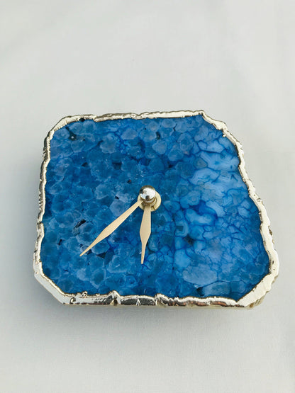 Blue Agate Desk/Wall Clock/Personalised Momento