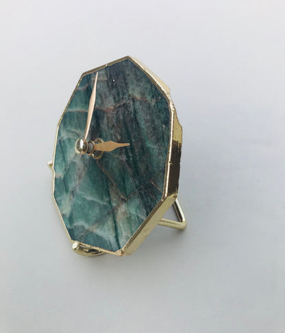 Sage Green Octagon Wall/Desk Clock/Personalised Momento