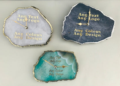 Conglomerate Quartz Large Wall/Desk Clock/Personalised Momento