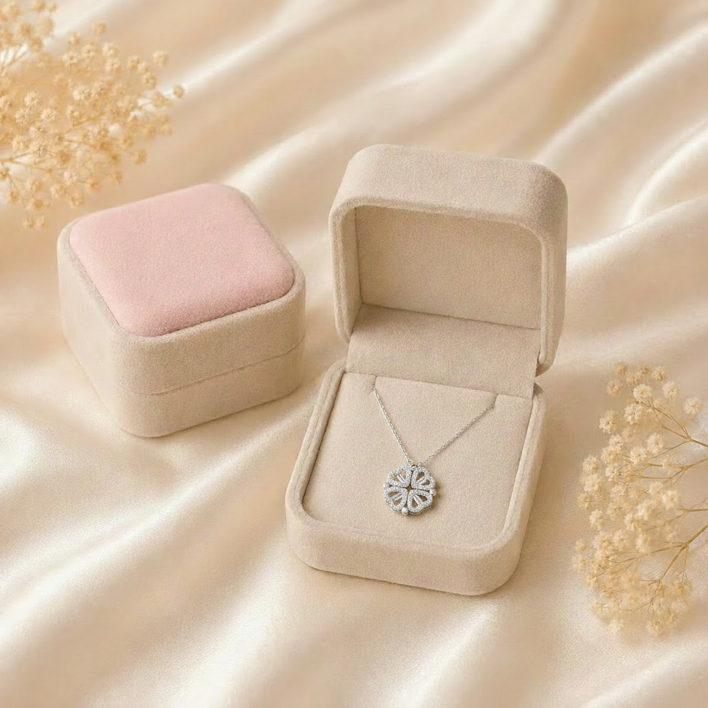 Silver Lucky Hearts Necklace in Gift Box